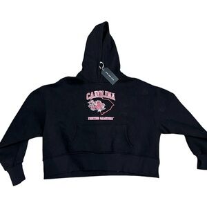 BNWT Hype and Vice Gamecocks Cropped Hooded Sweatshirt Medium Oversized Warm Up